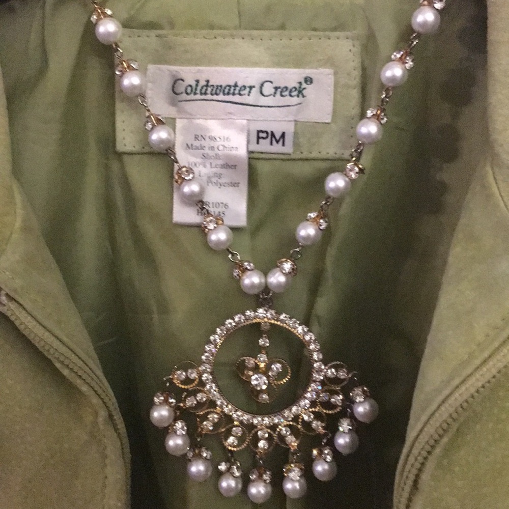 Coldwater Creek Olive Green Suede Jacket - Picture 3 of 6